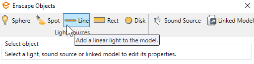 Line light in Enscape objects tab