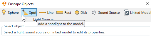 Selecting Spot in Enscape