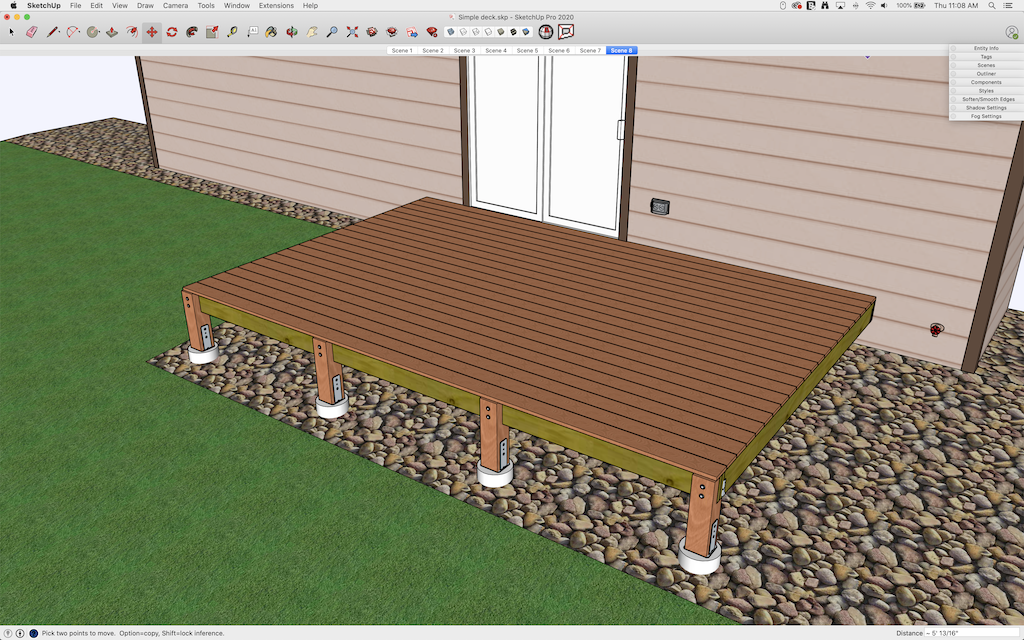 Adding the decking material in SketchUp