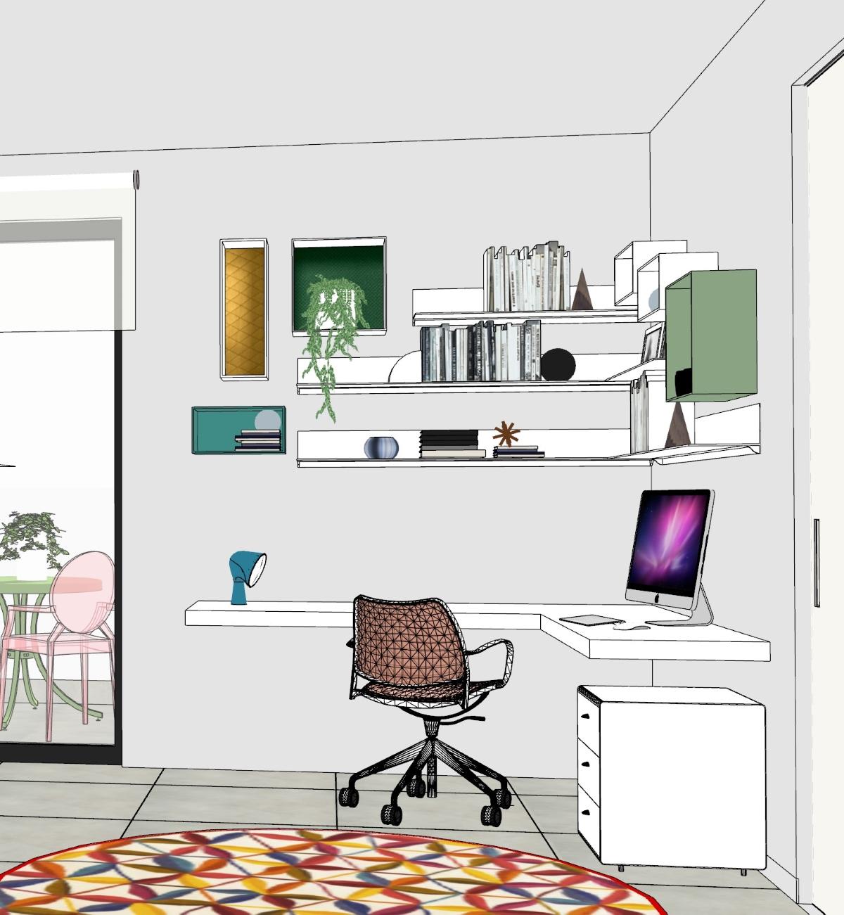 Child’s bedroom, modeled in SketchUp. Image courtesy of Isolina Mallon.