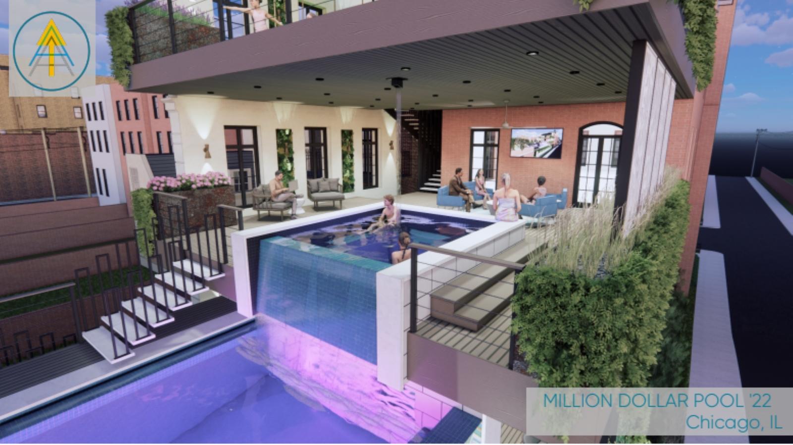 Rendering from Brad’s Million Dollar Pool 2022 design.