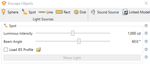 Options in the Enscape Objects tab