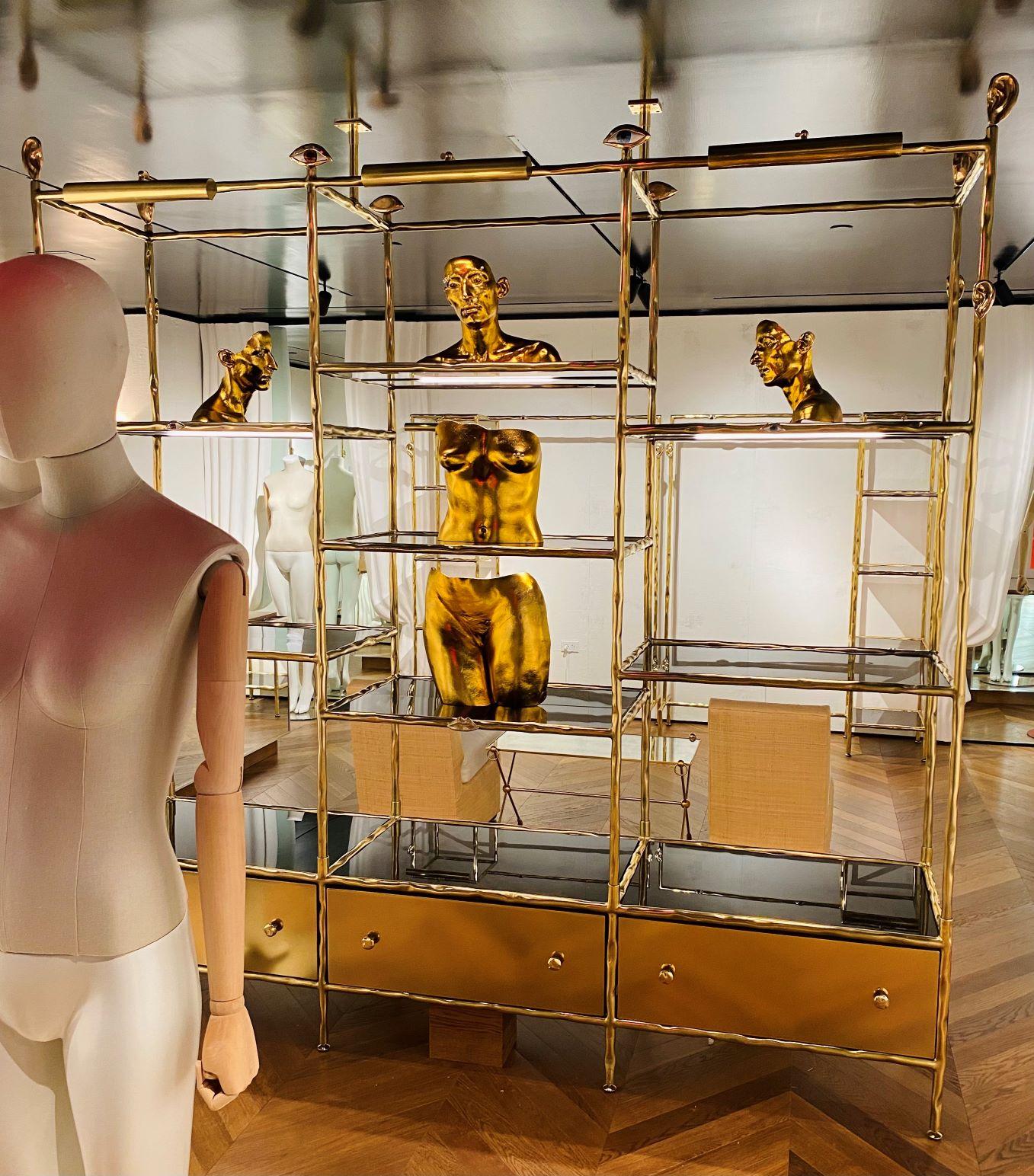 Custom brass display case made for a showroom on 5th avenue in New York City.