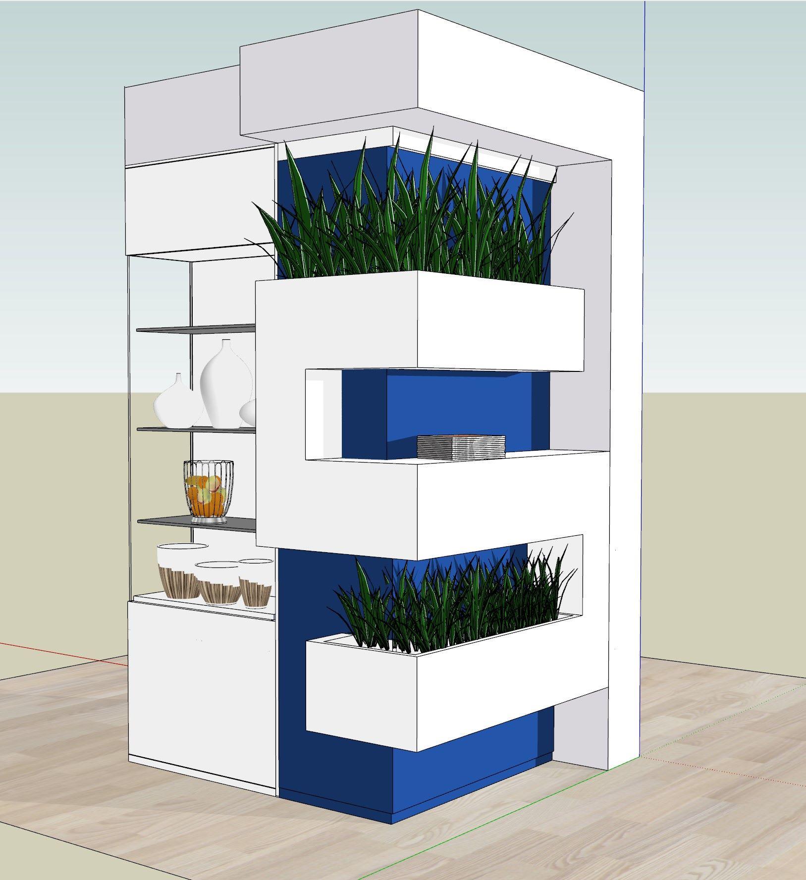 SketchUp model of planter wall. Image courtesy of Isolina Mallon.