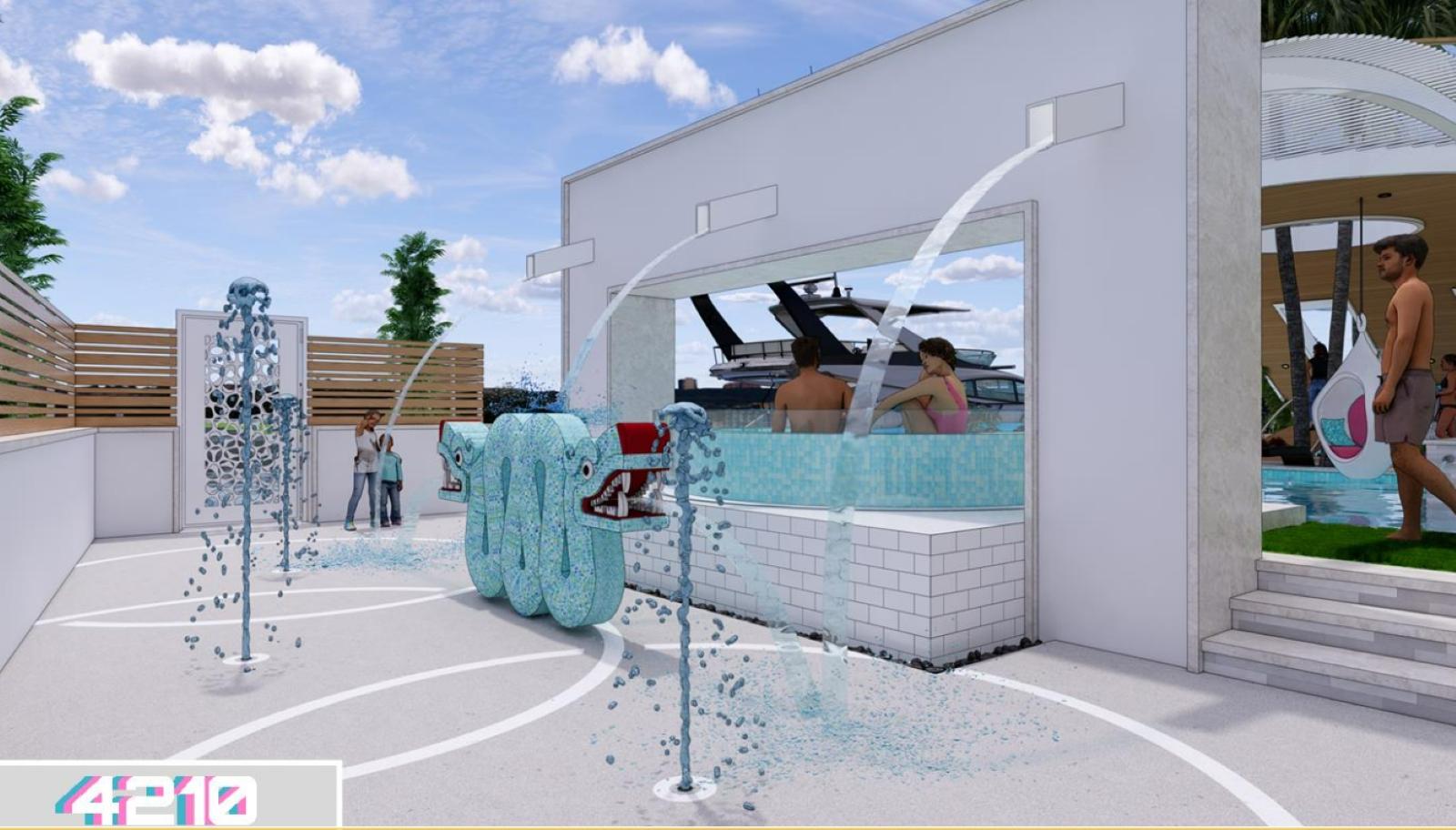 Rendering from Brad’s Million Dollar Pool 2023 Miami Vice design.