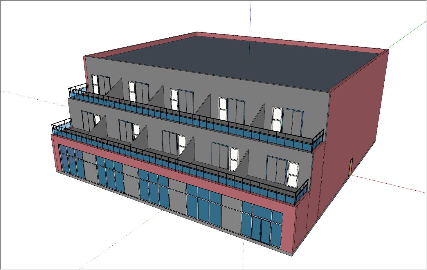 An IFC file is exported from Revit and imported to SketchUp.