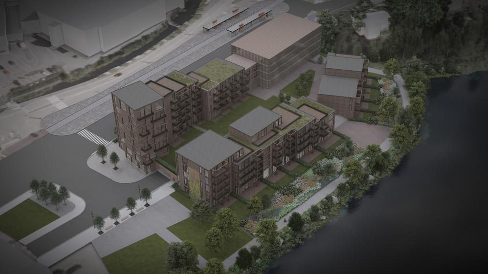 Rendering of Nesttun development, Bergen