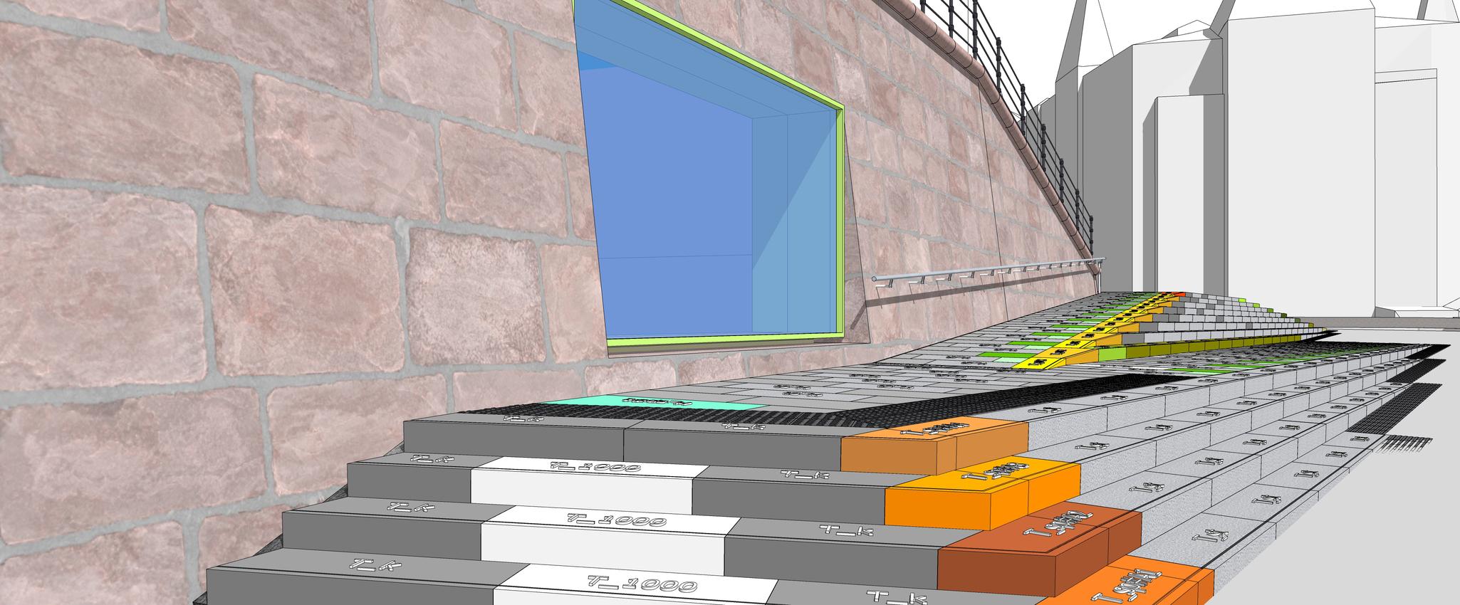 Blocks are colour-coded for build ease. Courtesy of Ramboll